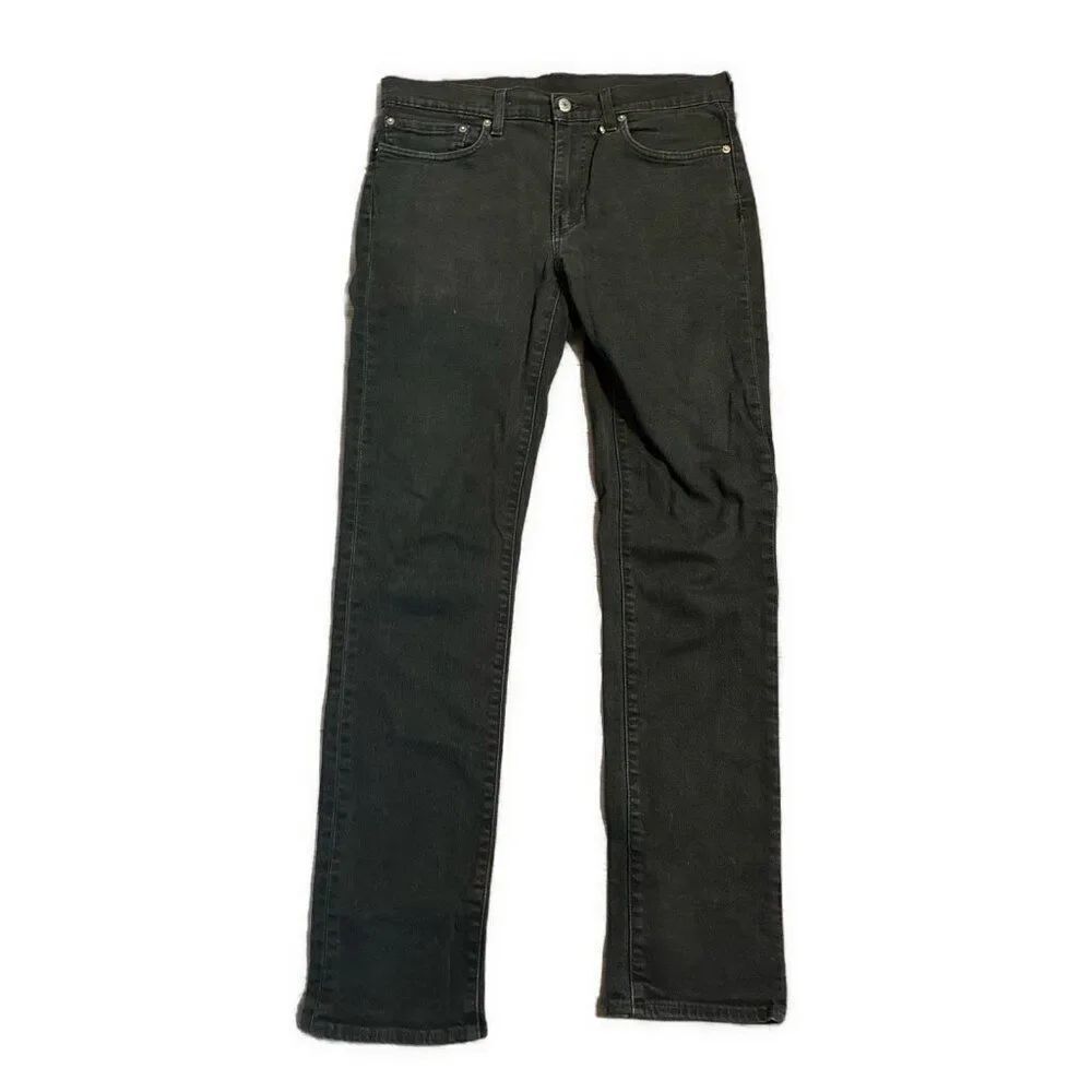 Levi’s Men’s Solid Black Straight Leg High Rise Jeans Denim 34 X 33